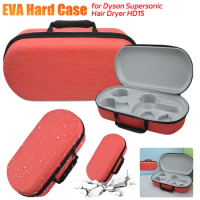 For Dyson Supersonic Hair Dryer HD15 EVA Hard Carrying Case Anti-Drop Shockproof Portable Travel Storage Bags Red Carrying Box