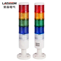 GJB-369 Industrial 5 Layers Red Safety Alarm Lamp Disk Base Led Signal Tower Warning Light DC12/24V AC220V without Buzzer