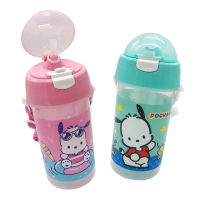 【SANRIO 三麗鷗】帕恰狗彈跳吸管水壺500ml-2件組(綠粉各1)