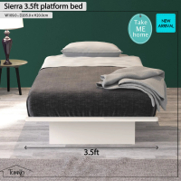 Tomato Home เตียงนอน3.5ฟุต Sierra platform single bed เตียง3.5ฟุตไม้ เตียงมินิมอล เตียงเดี่ยว | Zen