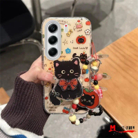 เคสโทรศัพท์, สำหรับ TECNO CAMON 40 PRO 5G, การ์ตูนน่ารัก, ปกเต็ม, กันตก, ดีไซน์โบว์แมวดำ, ป้องกันกล้