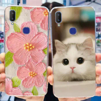 Case For Vivo V11i V11 1804 1806 1814 Cute Flower Cat Painted Cover For Vivo V11 Pro V11 V11i Soft Silicone TPU Phone Cases