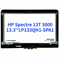 13.3'' Assembly for HP Spectre 13T 3000 13T-3000 LP133QH1-SPA1 LP133QH1 SPA1 QHD LCD Touch Screen Digitizer Panel Replacement