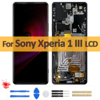 6.5" Original For Sony Xperia 1 III LCD Display XQ-BC72 Touch Screen Digitizer Assembly with Frame For Sony x1 iii Repair Parts