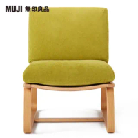 【MUJI 無印良品】LD兩用沙發椅(棉鬆絨/綠色/大型家具配送)
