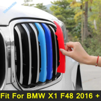 3PCS Car Front Bumper Grill Cover Inserts Racing Grille Trims Decoration Fit For BMW X1 F48 2016 - 2021 Accessories Exterior