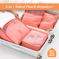 6 in 1 Travelling Pouch / Travel Packing Cubes / Laundry Bag Pouch / Trevel Organizer Murah Motif Po