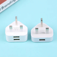 Universal UK Plug 3 Pin Wall Charger Adapter With 1/2 USB Ports Charging For Iphone 11 For Huawei Charging Charger