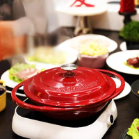 Enamel Pot Cookware Seafood Pots Pig Iron Fish Cake Pot Electric Ceramic Oven Induction Cooker Gas Universal Cast Iron Pots