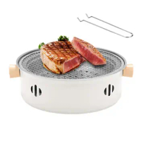 Camping Charcoal Grill Multi-Function Barbecue Grill For Charcoal BBQ Cooker Grill With Non-Slip Base For Tea Chicken Wings