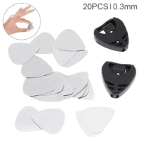 20pcs Metal Guitar Picks 0.3mm Thin Stainless Steel Acoustic Electric Guitar Bass Picks Plectrum Guitar Accessories with Holders
