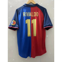 1899-1999 Barcelona 100t Áo đấu bóng đá cổ điển sân nhà Áo thun tùy chỉnh Áo bóng đá GUARDIOLA FIGO