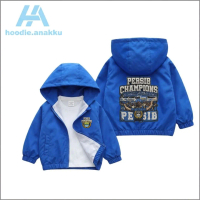 Jaket PERSIB Anak Parasut Bahan Tebal Motif Champion daily 2- 12 tahun