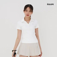 Active Open Collar Polo Top White L
