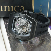 TSAR BOMBA Stainless Steel Mechanical Watch Men's Automatic Waterproof Luminous Clock Sapphire Tonneau Watch