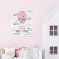 熱氣球-粉色-北歐小掛布 ( 背景布 ins拍攝布景 掛畫 掛毯掛布 牆面裝飾背景布 拍攝牆 牆壁裝飾  裝飾佈置掛布  極簡 小清新)