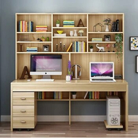 High quality household desktop computer desk modern minimalist wooden computer desk with bookshelf