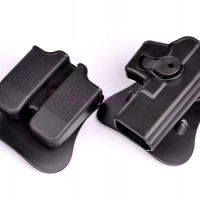 By DHL 50pcs Polymer Retention Right-Handed Holster Fits G17/22/31 &amp; Double magazine Pouch 9x19mm ,M1911/ 92