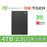 Seagate One Touch 4TB 外接硬碟 極夜黑(STKZ4000400)