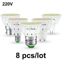 8PCS GU10 LED MR16 Spot Light Bulb E14 5W 7W 9W E27 LED Light Lamp B22 Ampoule LED Spotlight 220V GU5.3 Bombillas LED gu 10 2835
