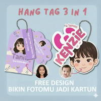 (isi 10 Pcs 3-1) Hang Tag Custom Souvenir Hampers Ulang Tahun Birthday Anak 3 in 1 Bahan Art Carton 