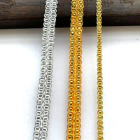 5m/16.4ft Each Pack Gold Silver Lace trims Weaving centipede Festive Decoration Handmade DIY sewing dress Crafts sequin ribbons