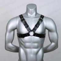 Fetish Gay Clothing for Sex Rave Sexual PULeather Chest Men Harness Belts Adjustable BDSM Gay Body Bondage Cage Harness Lingerie
