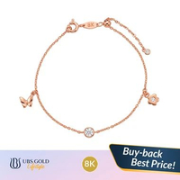 UBS Gold - Gelang Emas - 8k - Kgv7873k Adj 18cm-Rose Gold
