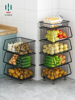 廚房蔬菜置物架菜架子多層落地蔬果收納筐水果蔬菜收納架家用菜籃