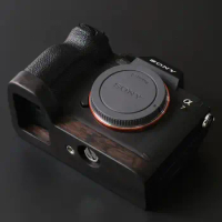 Ebony Wood Camera Baseplate Handle Grip For SONY A7M4 A7IV A7R4 A7S3 A9M2 A1 Handmade Holder
