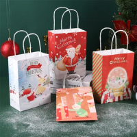 Christmas Gifts Bags Santa Xmas Tree Candy Cookie Present Paper Bags For Christmas Holiday Decoration New Year Gift Packing
