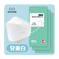 【ECOONE】韓國製造KF94兒童款白色立體四層口罩(兩盒 共50片)