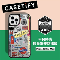 【磐石蘋果】Casetify iPhone 12 / 12 Pro 輕量耐衝擊保護殼-倫敦印象(黑)