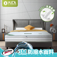 YUDA 生活美學 軟床墊-3M防潑水+乳膠 法式柔情四線獨立筒床墊/彈簧床墊/單人3尺全新福利品