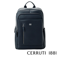 【Cerruti 1881】義大利頂級小牛皮後背包(深藍色 CEZA06516M)