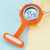 Fashion New Digital Nurse Watch Alarm Stopwatch Silicone Medical Lapel Doctor Brooch Pocket Watch Clip-in Quartz Fob Nurse Watch