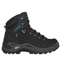 【LOWA】女 中筒多功能健行鞋 寬楦 灰黑/藍綠 RENEGADE GTX MID Ws WIDE(防水登山鞋/軍用鞋/健行鞋)