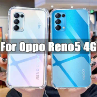 Clear Phone Case for Oppo Reno5 4G TPU Transparent Case for Oppo Reno 5 6.4" CPH2159 Shockproof Anti-scratch Covers
