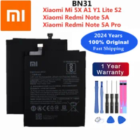 2024 Years BN31 Original Battery For Xiaomi Redmi Note 5A / 5A Pro Mi 5X Mi5X A1 MiA1 Redmi Y1 Lite S2 3000mAh Phone Batteries