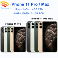 Original iPhone 11 Pro Max 64GB 256GB ROM Genuine Super Retina XDR OLED Face ID IOS NFC Unlocked 11promax LTE