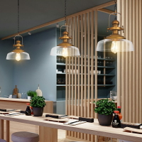 北歐簡約現代風格設計師款臥室餐廳燈玻璃燈吧臺燈單頭裝飾吊燈