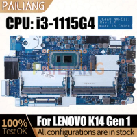 For LENOVO K14 Gen 1 Notebook Mainboard Laptop NM-E111 SRGKG i5-1035G1 With RAM 5B21J15810 Motherboard Full Tested