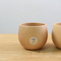 日本進口楓木原木杯《圓杯 湯吞 橡果木杯蓋 木杯》