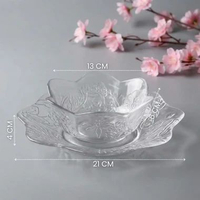 Mangkok Dessert Kaca Sakura Aesthetic Bowl Kaca Premium Motif Bunga Clear
