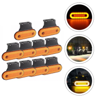 Bộ 10 đèn đánh dấu LED bên màu cam hổ phách hình bầu dục, 12V/24V, đèn neon cho sơmi và xe tải