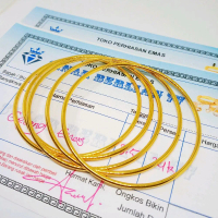 gelang kroncong polos dewasa isi 5 pcs emas muda super mewah free surat