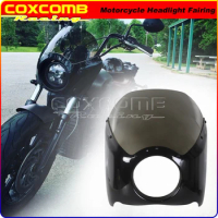 For Harley Sportster Iron XL883 XL1200 XL XS Low Rider S ST Street Fat Bob FXD Motorcycle Smoke Head Light Fairing Headlamp Mask