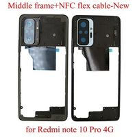Middle Frame for Redmi Note 10 Pro Global, NFC Flex Cable for Redmi Note 10 Pro 4G, Antenna Case Cover with Camera Holder,New