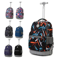 School Trolley bag for Teenagers Kids Student Backpack Children School Bag With wheels Travel Wheeled Backpack Travel Bag