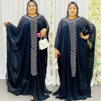 Plus size Afrika elegan untuk wanita mode Muslim Boubou abaya Hijab jubah Dashiki Ankara gaun malam Kaftan gaun Maxi dress